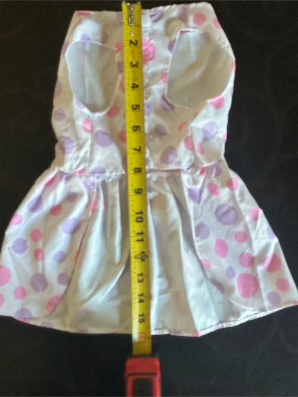Dog Wear White Dress with Purple and Pink Polka Dots, Size XL, New without Tags